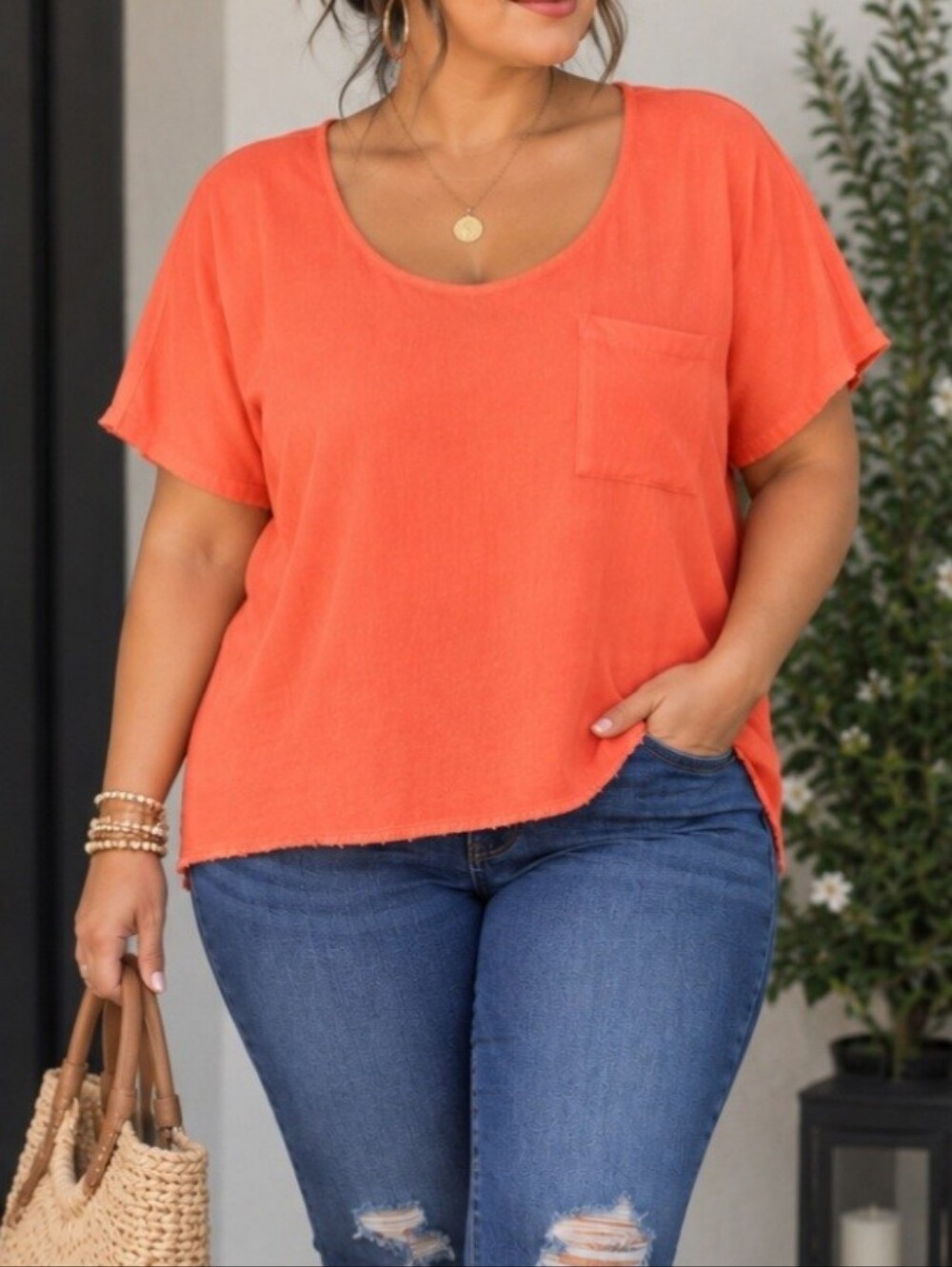 Vibrant Orange Women's Blouse